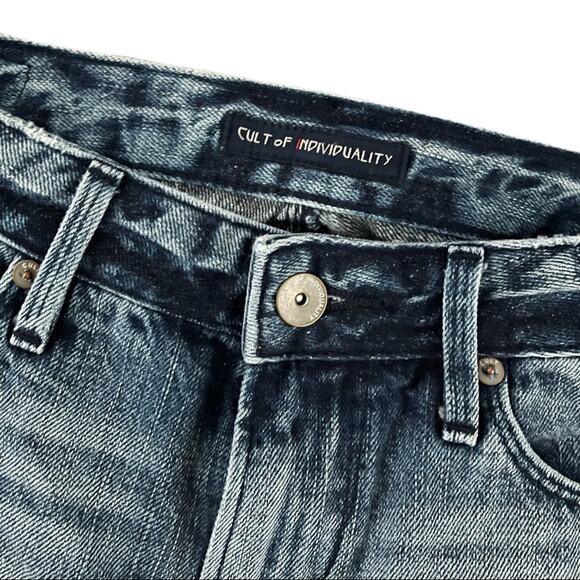 Cult of Individuality Womens Zen Mid-Rise Skinny Jeans 26 Hemm Two-Toned Casual - Picture 2 of 9